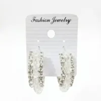 EARRINGS IN SILVER AND WHITE COLOR