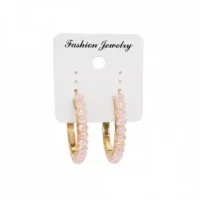 EARRINGS IN GOLD COLOR WITH PINK PEARLS