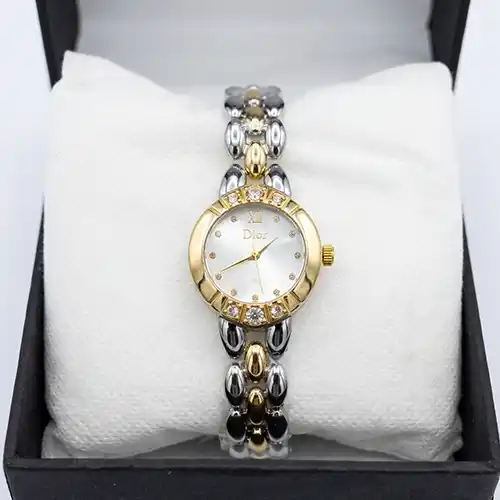 DIOR WATCH SILVER AND GOLD