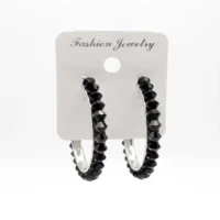 EARRING IN GOLD COLOR WITH BLACK PEARLS